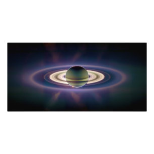 Zonneknipsel van Saturnus uit Cassini-ruimtevaartu Foto Afdruk