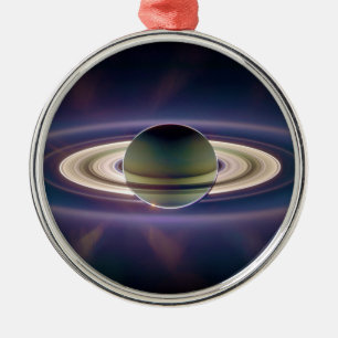 Zonneknipsel van Saturnus uit Cassini-ruimtevaartu Metalen Ornament