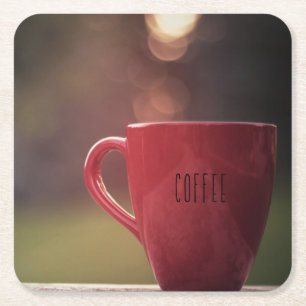 Zonnekoffie-Onderzetters Vierkante Kartonnen Onderzetter
