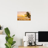 Zonnekokospalm op het strand poster (Thuiskantoor)