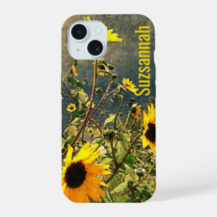 Zonnekroon Foto met Vintage Textuur en Aangepaste iPhone 15 Hoesje