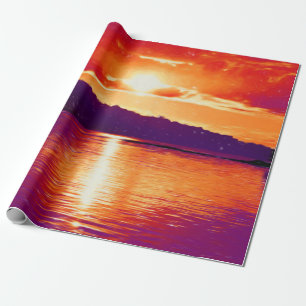 Zonnekstrand Sinaasappel Paars ontkoppeling Cadeaupapier