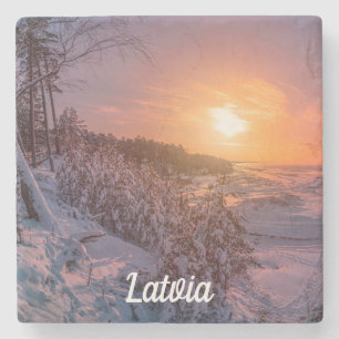 Zonnelangs de zee van de sneeuwkust, onderzetter