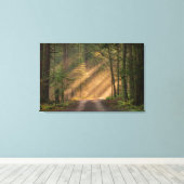 Zonnelicht door een bos canvas afdruk (Insitu (Houten vloer))