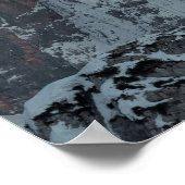 Zonnelicht op sneeuwbergen poster (Hoek)