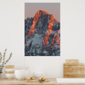 Zonnelicht op sneeuwbergen poster (Keuken)