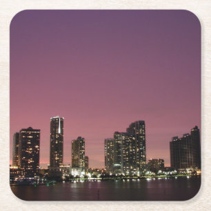 Zonnelicht over Miami na een storm Vierkante Kartonnen Onderzetter