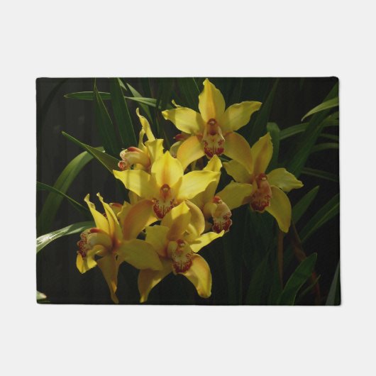 Zonnelichtgele orchideeën Floral Deurmat (Voorkant)