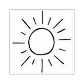 Zonnelichthand getekend 	rubberstempel (Afrduk)