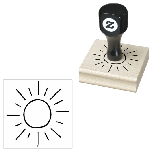 Zonnelichthand getekend 	rubberstempel (Gestempeld)