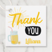 Zonnelimonade stand Birthday Dank u Bedankjes Labels (Voorkant)