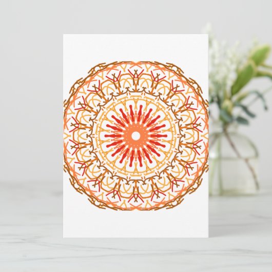 ZonneMandala blanco briefpapier kaarten (Staand voorkant)