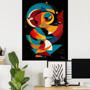 Zonnemechanisme – Dynamische Geometrische Abstract Poster