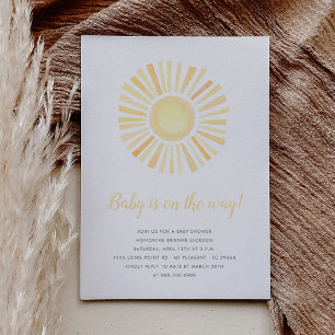 Zonneminimalistisch neutraal Boho Sun Baby shower  Kaart