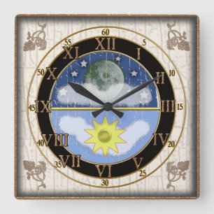 zonnemoer vierkante klok