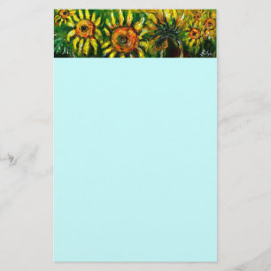 ZONNEN EN LANDBOUW IN TUSCANY, blauw Briefpapier