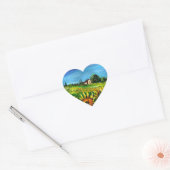 ZONNEN EN LANDEN IN DE TUSCANY, hart Hart Sticker (Envelop)
