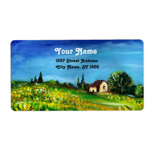 ZONNEN EN LANDEN IN TUSCANY ETIKET