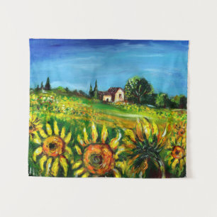 ZONNEN EN LANDEN IN TUSCANY WANDKLEED