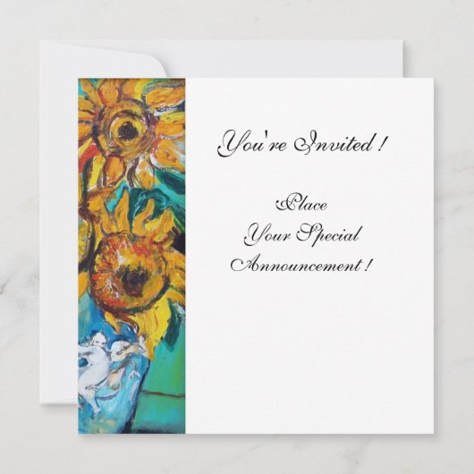 ZONNEN IN BLAUWE TURQUOÏE SUMMER-MONOGRAM SAVE THE DATE (Achterkant)