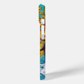 ZONNEN MET ZWARTE KAT IN BLAUWE TURQUOÏE Case-Mate iPhone CASE (Achterkant / Links)