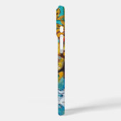 ZONNEN MET ZWARTE KAT IN BLAUWE TURQUOÏE Case-Mate iPhone CASE (Achterkant / Links)