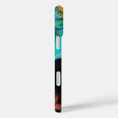 ZONNEN MET ZWARTE KAT IN BLAUWE TURQUOÏE Case-Mate iPhone CASE (Achterkant / Rechts)