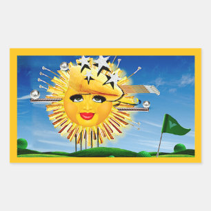 ZONNEN! SUNSHINE! ZONNIGE GOLFDAG! RECHTHOEKIGE STICKER