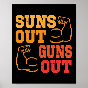 Zonnen uit Pistolen uit spieren bodybuilding gewic Poster