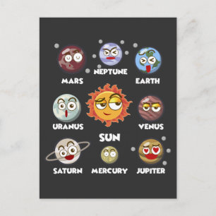 Zonneonderwijs Galaxy System Witty Space Planets Briefkaart