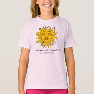 Zonneontwerp glimlachen met ecclesiastes bijbelver t-shirt