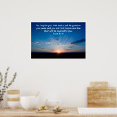Zonneopbare versum Luke 11:9 Poster (Keuken)