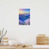 Zonneopgang in de vallei van Lavender Poster (Keuken)
