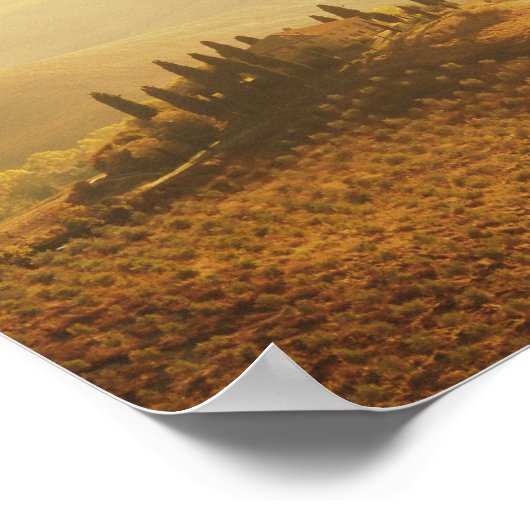 Zonneopgang over het landschap in het poster van T (Hoek)