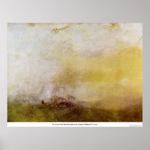 Zonneopkomst met Zee monsters van Joseph Mallord T Poster