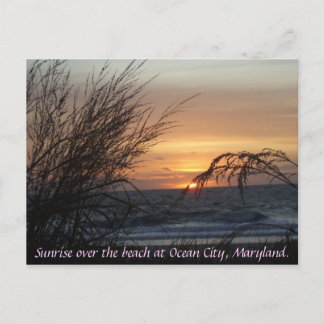 Zonneopkomst over het strand bij.. briefkaart