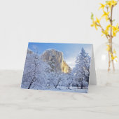 Zonneoplicht raakt El Capitan door sneeuw Kaart (Gele Bloem)