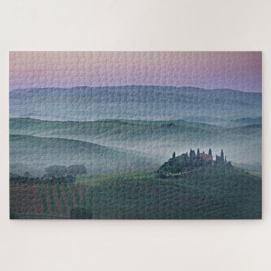 Zonneoploop over een broos Toscaans landschap met  Legpuzzel (Horizontaal)