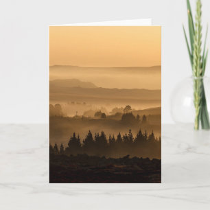 Zonneoploop over het landschap van Misty Rolling H Kaart