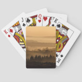 Zonneoploop over het landschap van Misty Rolling H Pokerkaarten (Achterkant)