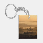 Zonneoploop over het landschap van Misty Rolling H Sleutelhanger (Voorkant Links)