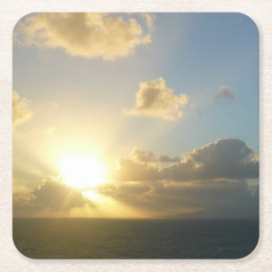 Zonneoppas over San Juan II Puerto Rico Vierkante Kartonnen Onderzetter