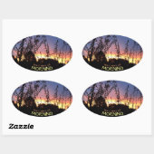 Zonneoppas Warmt de aangepaste Horizon-foto Ovale Sticker (Vel)