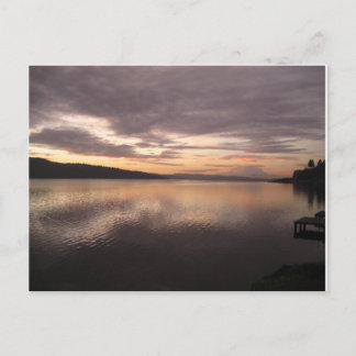 Zonneopstand op het meer Washington/Mt Rainier in  Briefkaart