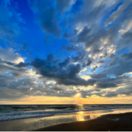 Zonneoptijd bij de Beach Mouse Mat Muismat