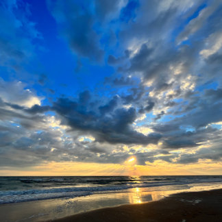 Zonneoptijd bij de Beach Mouse Mat Muismat