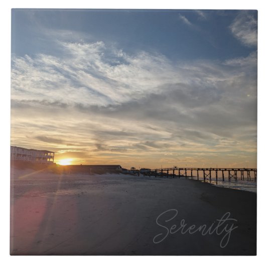 Zonneoptijd bij de Beach Tegeltje (Voorkant)