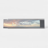 Zonneoptijd bij Zee I pasteien Bureau Naambordje (Voorkant)