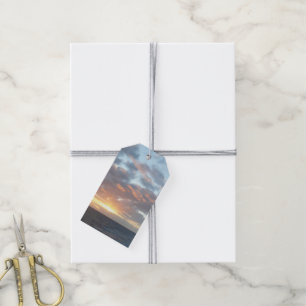 Zonneoptijd bij Zee I pasteien Cadeaulabel