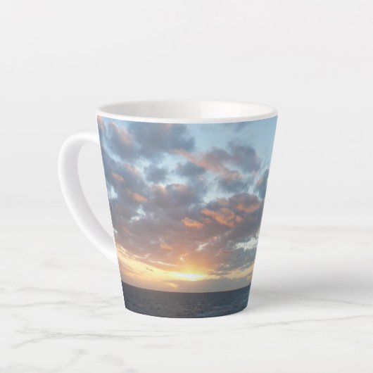 Zonneoptijd bij Zee I pasteien Latte Mok (Linkerhoek)